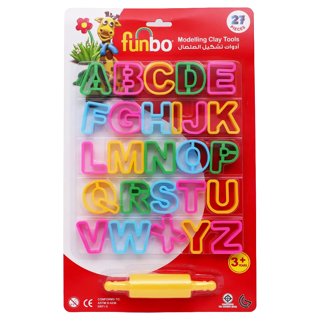 Funbo Clay Tools Letters English +1 Roll 26 Molds - view 1