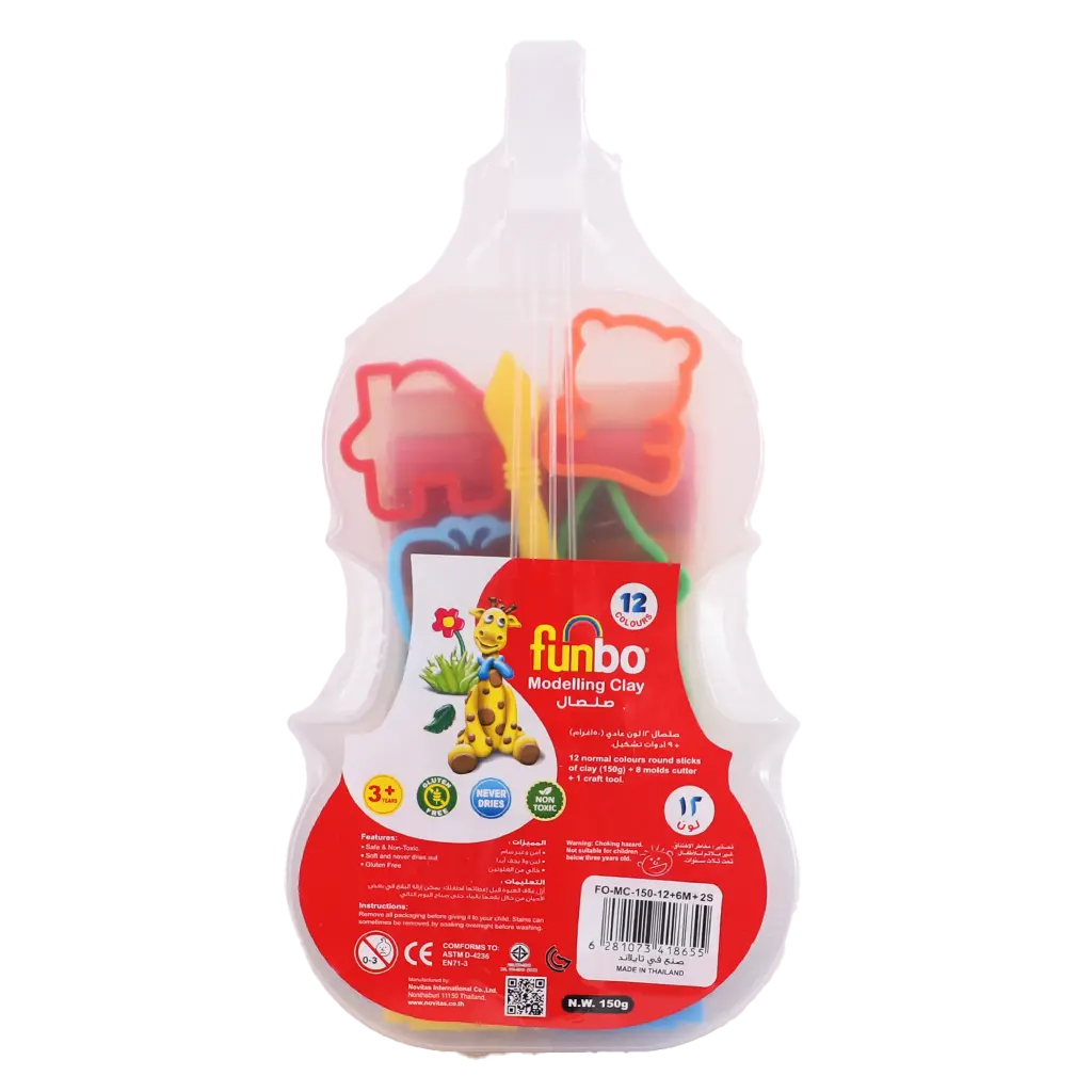 Funbo Clay 12 Colors 150 gm  8 Tools - view 1