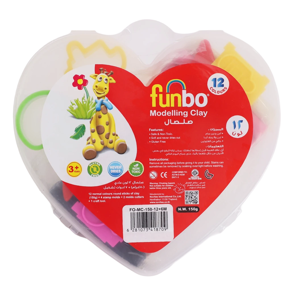 Funbo Clay 12 Colors 150 gm  7 Tools