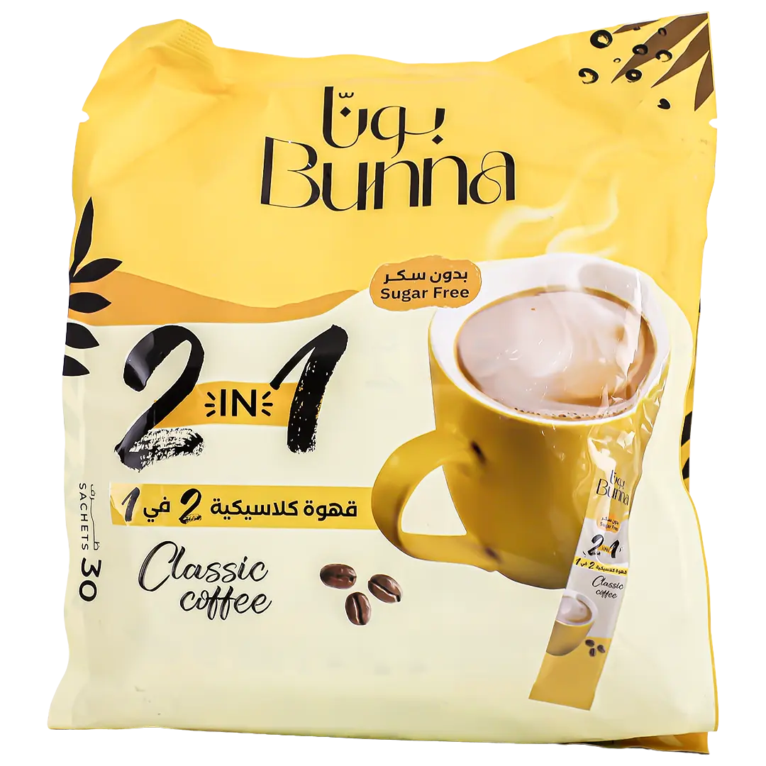 Bunna 2in1 Classic Coffee Sugar Free 30 Satches - view 3