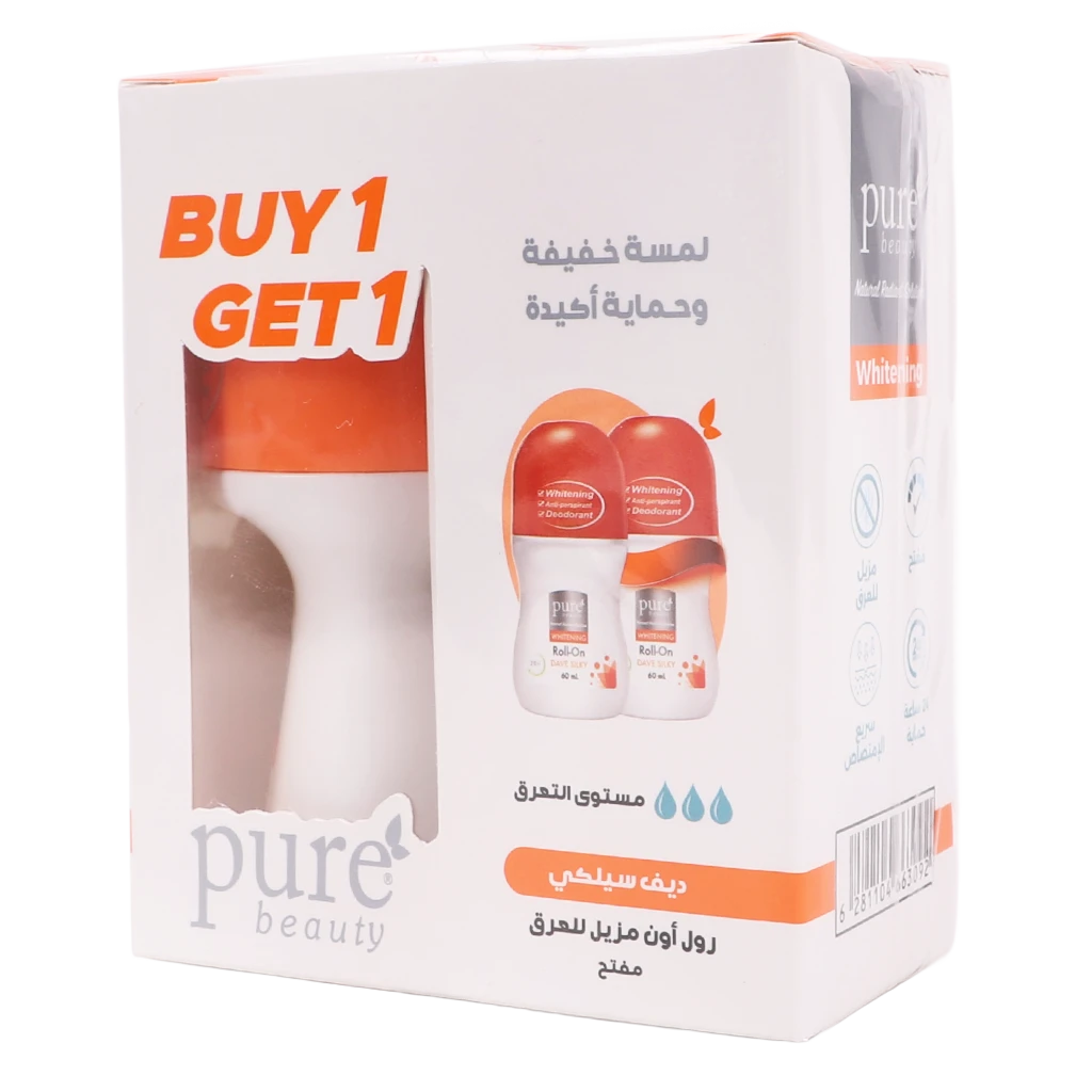 Pure Beauty Whitening Deo Roll on  Dave Silky  1+1 60 ml