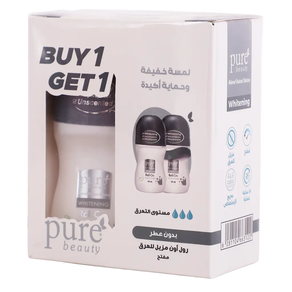 Pure Beauty Whitening Deo Roll on  Fragrance Free  1+1 60 ml - view 1