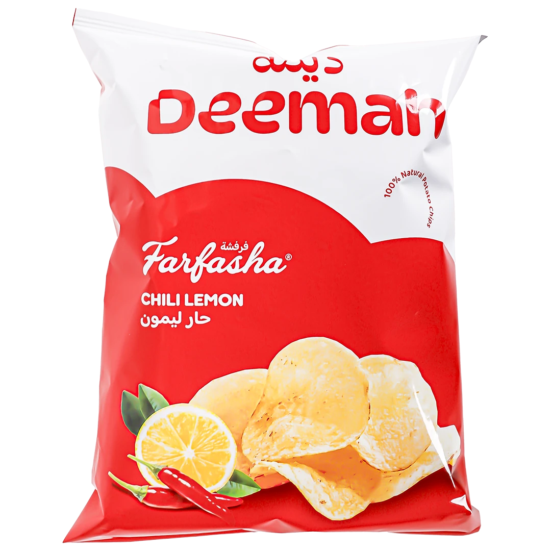 Deemah Farfasha Potato Chips Chili & Lemon 75 gm