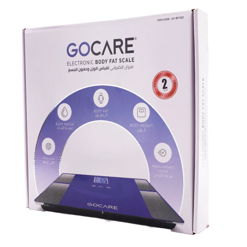 GO Care Body Scale Weight Fat & Water Glass GC-BF1302