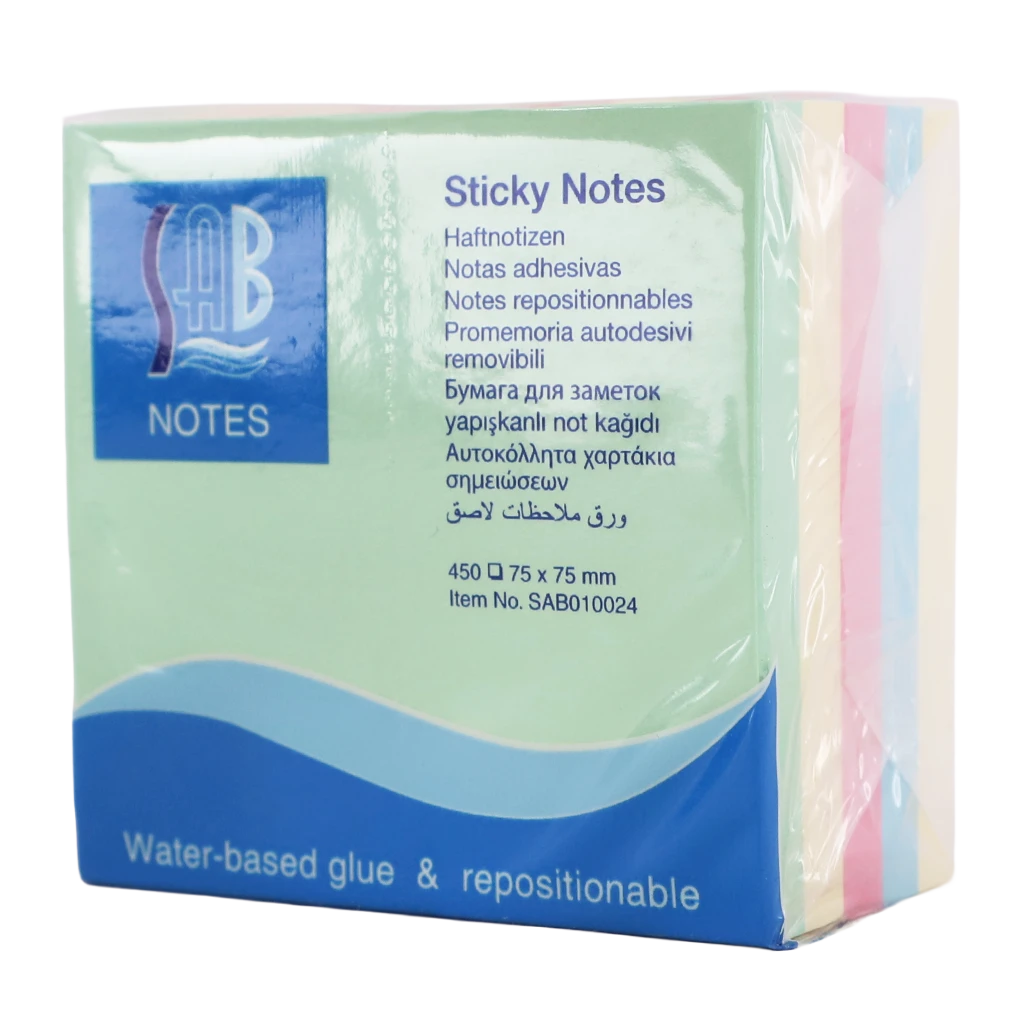 Sab Sticky Note Pastel 75 * 75Mm 450 Sheets