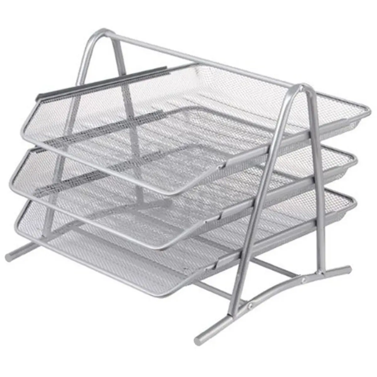 Sab Desk Organizer Paper Tray With 3 Tier  Silver Color   - view 3