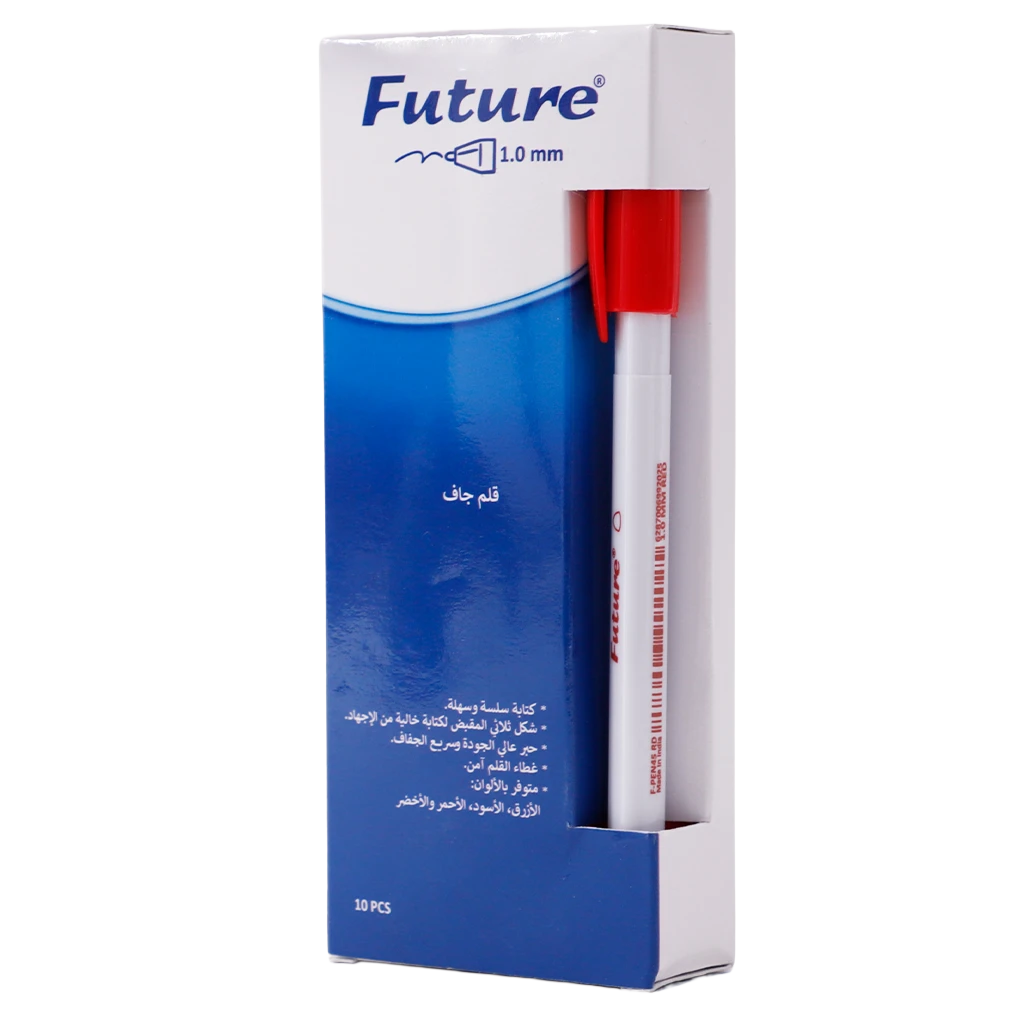 Future  Ball Point Pen Box Of 10 Pens Red