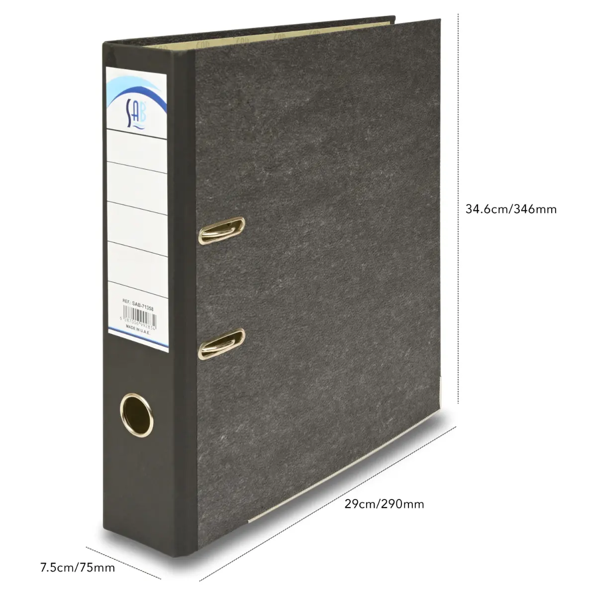 Sab  Box File Cardboard Foolscap Size 8Cm Black - view 5