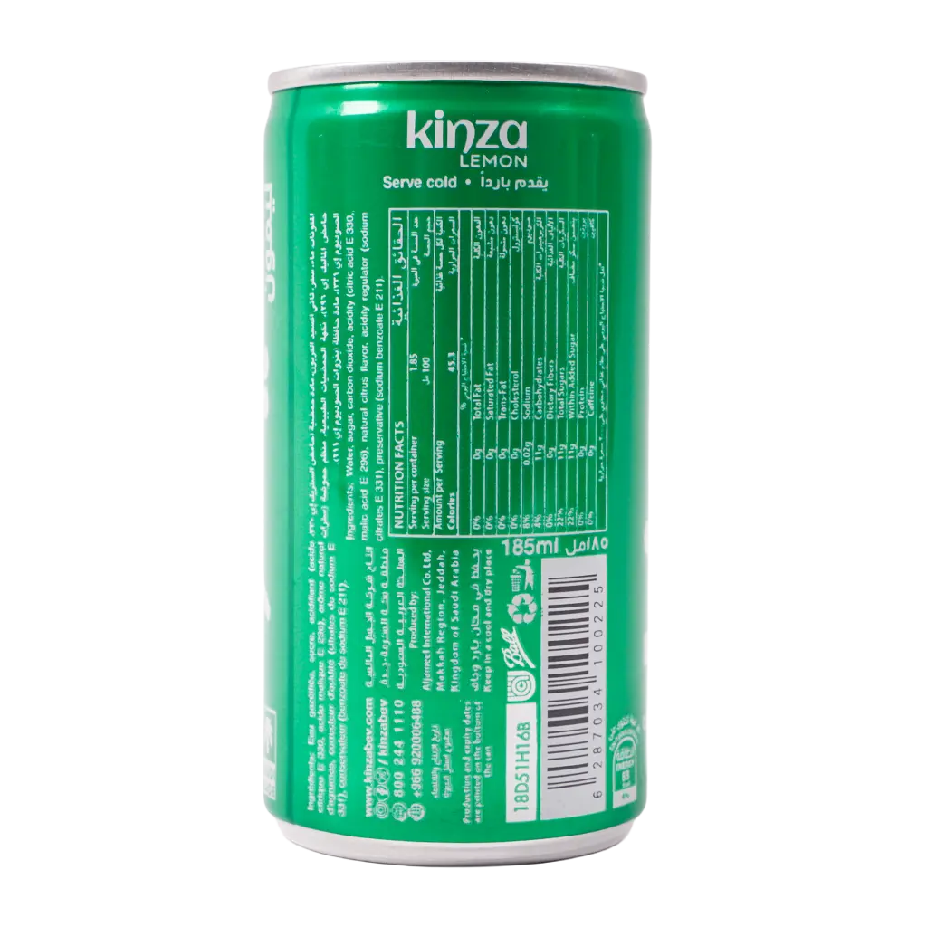 Kinza Soft Drink Lemon 185 ml - view 4