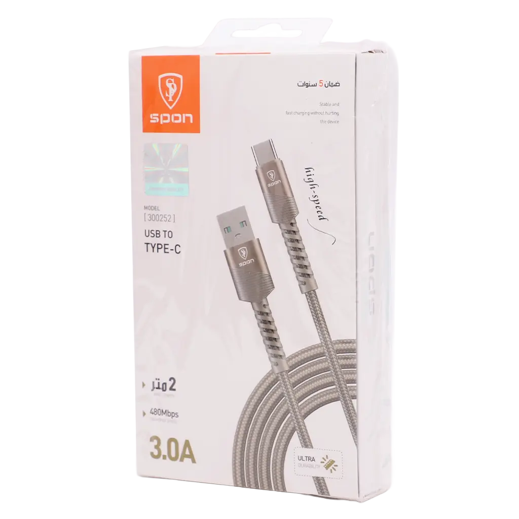 Spon Titanium Fabric Cable USB to Type C 2m - view 2