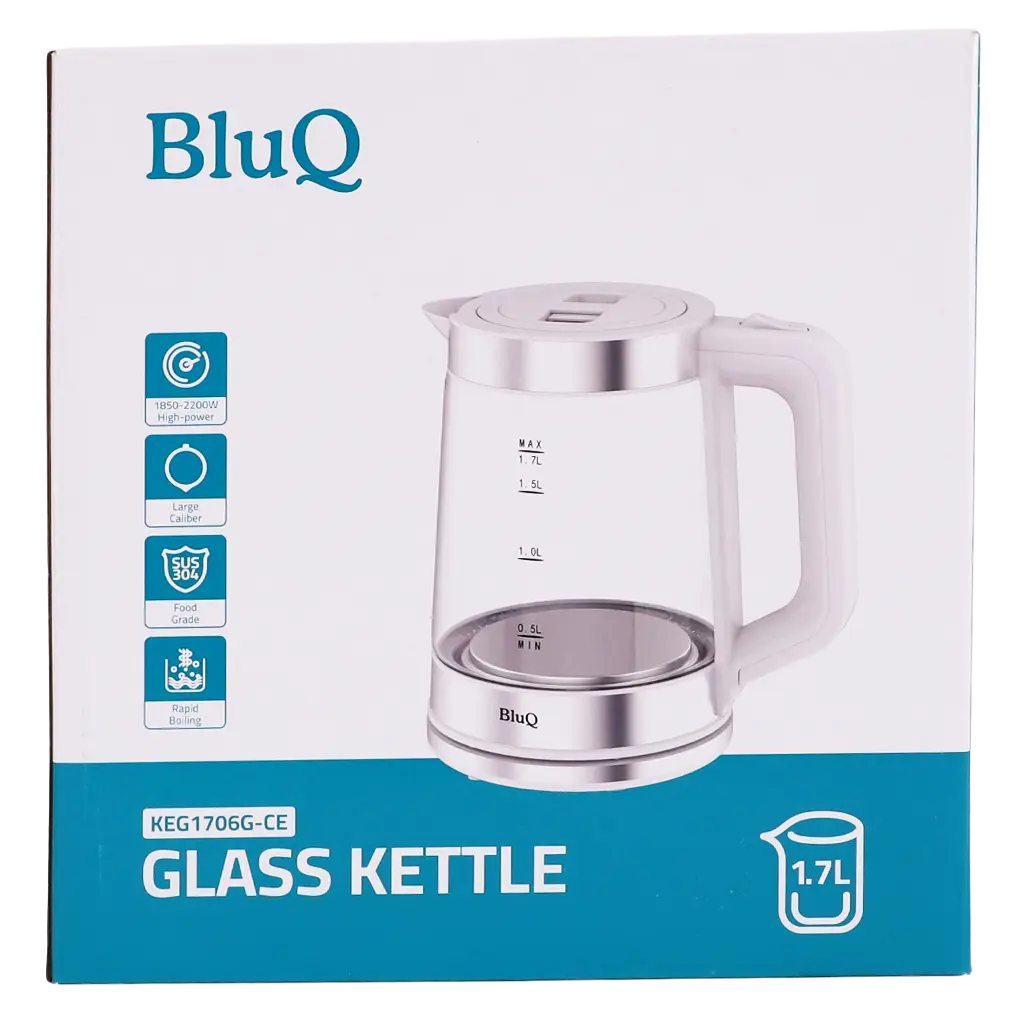 BluQ Glass Kettle 1.7L 2200 W Transpanet - view 4