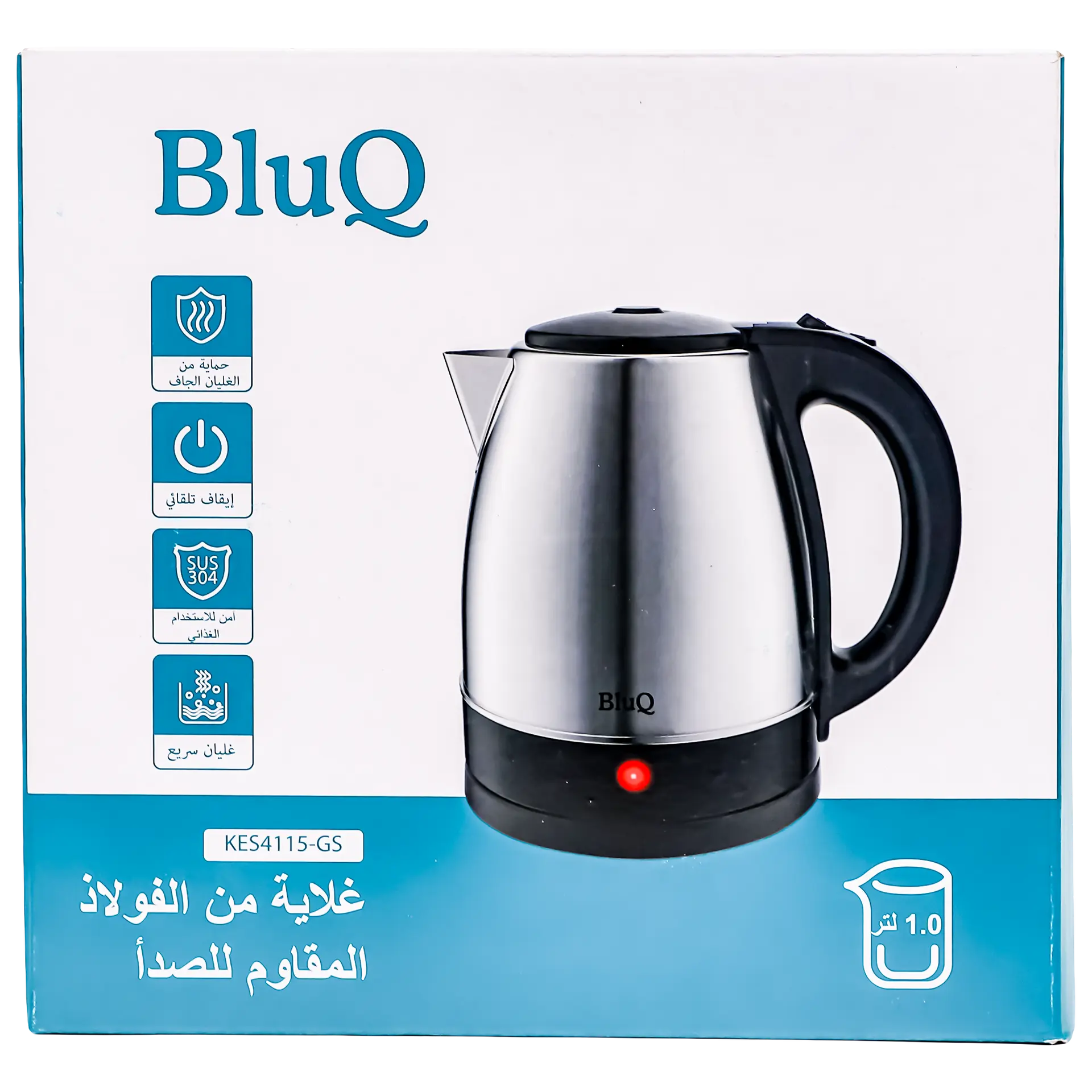 BluQ Electric Kettle With Stainless Steel Body 1 L 1200 W - view 2
