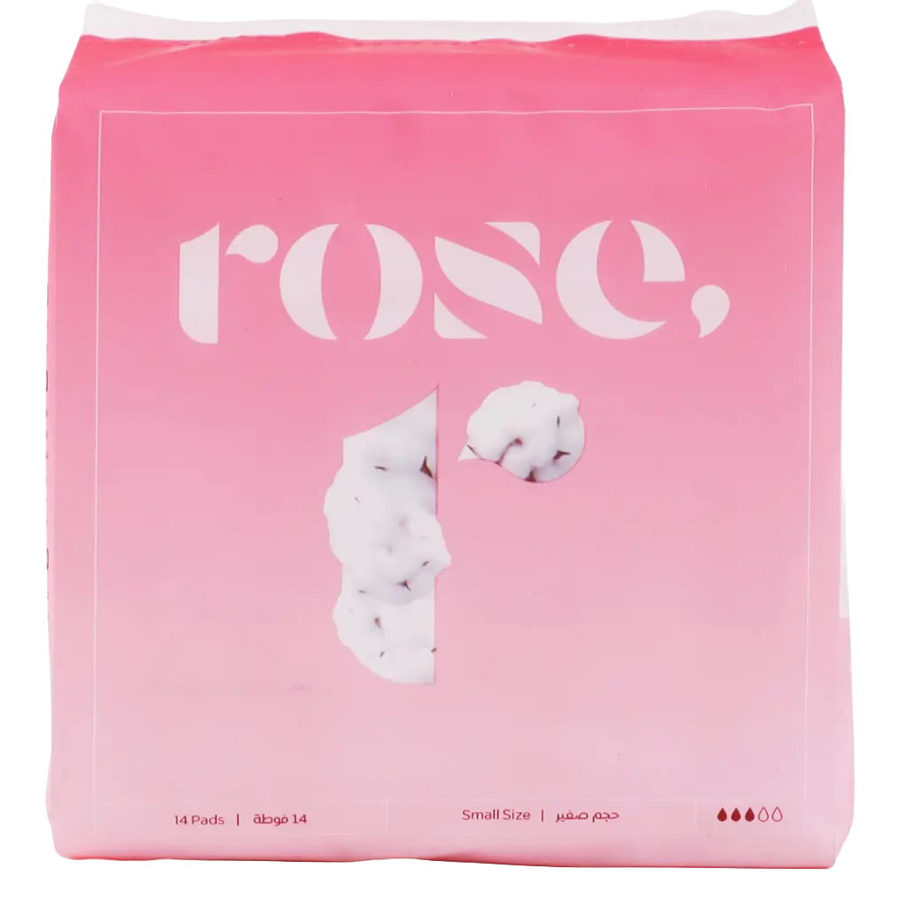 Rose Organic Small Sanitary Pads Natural Cotton Suitable Protection for Moderate Flow 14 Pads  - view 2