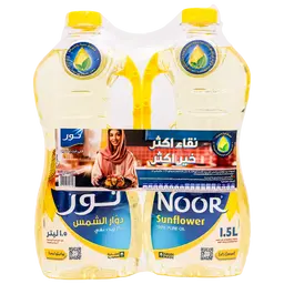 نور زيت دوار الشمس مجموعة 2 حبة 1.5 لتر