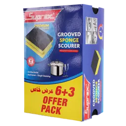 سوبريكس اسفنج غسيل الصحون والمواعين 6+3 مجانا 9 قطع