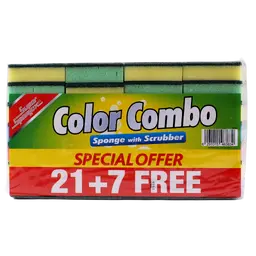Suprex Colored Cleaning Sponge 21+7 Free 28 pcs