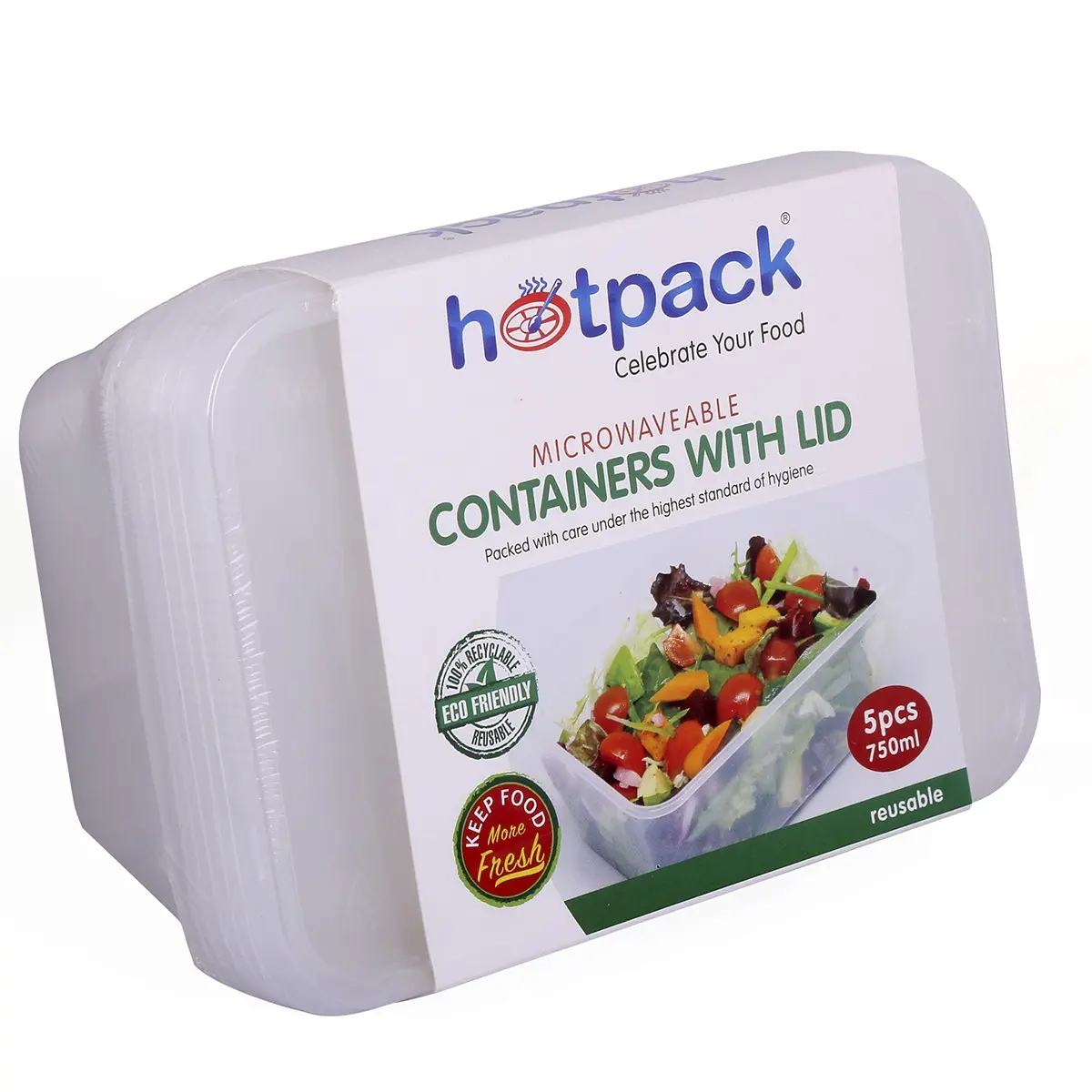 Hotpack Microwave Container Rectangular 750ml 5Pcs - view 3