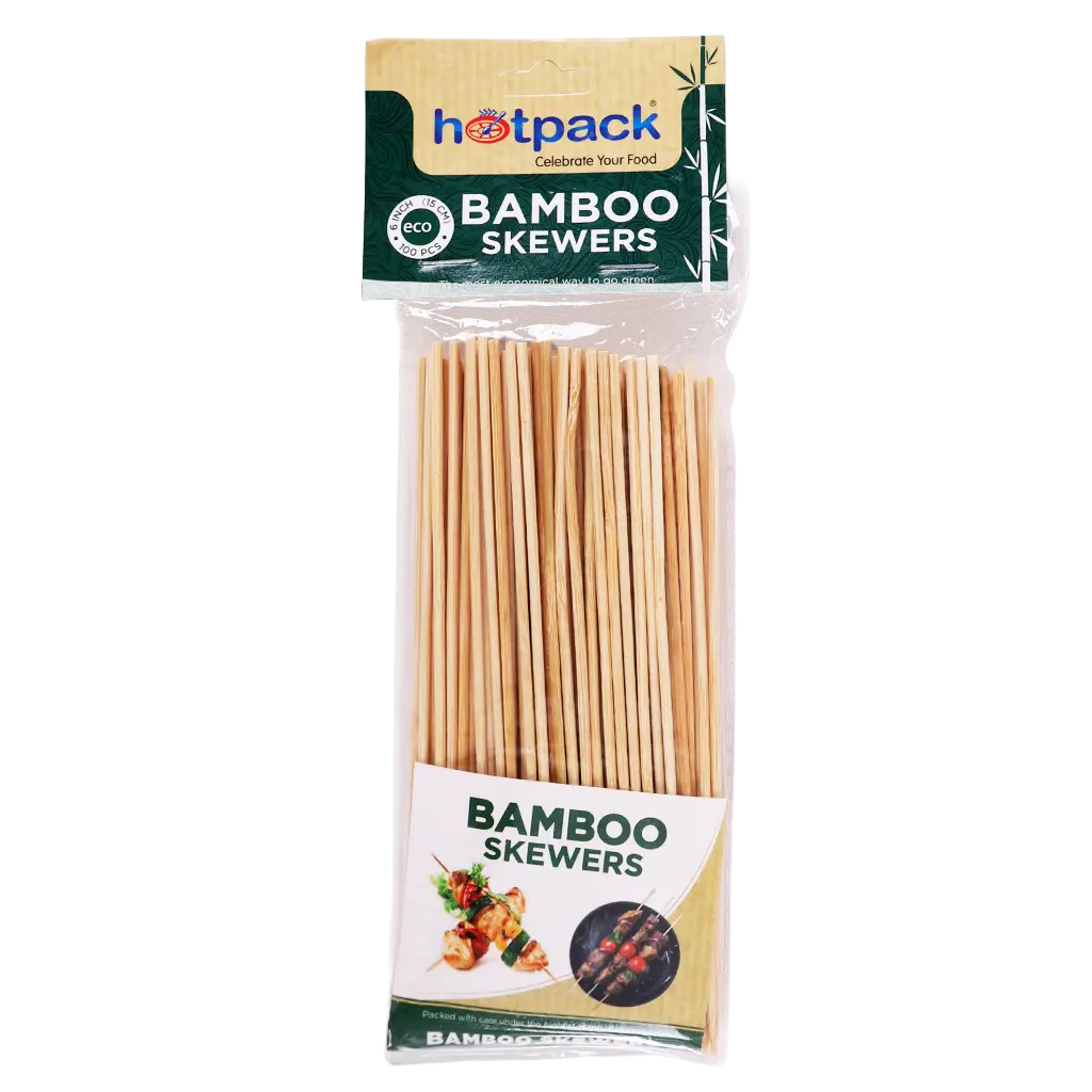 Hotpack Bamboo Skewer 6 Inches 100 pcs - view 1