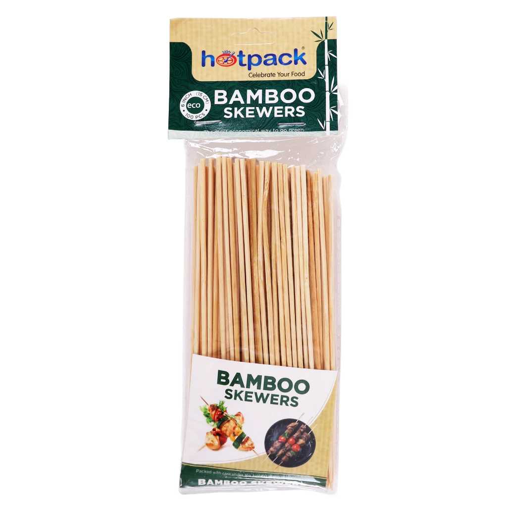 Hotpack Bamboo Skewer 6 Inches 100 pcs