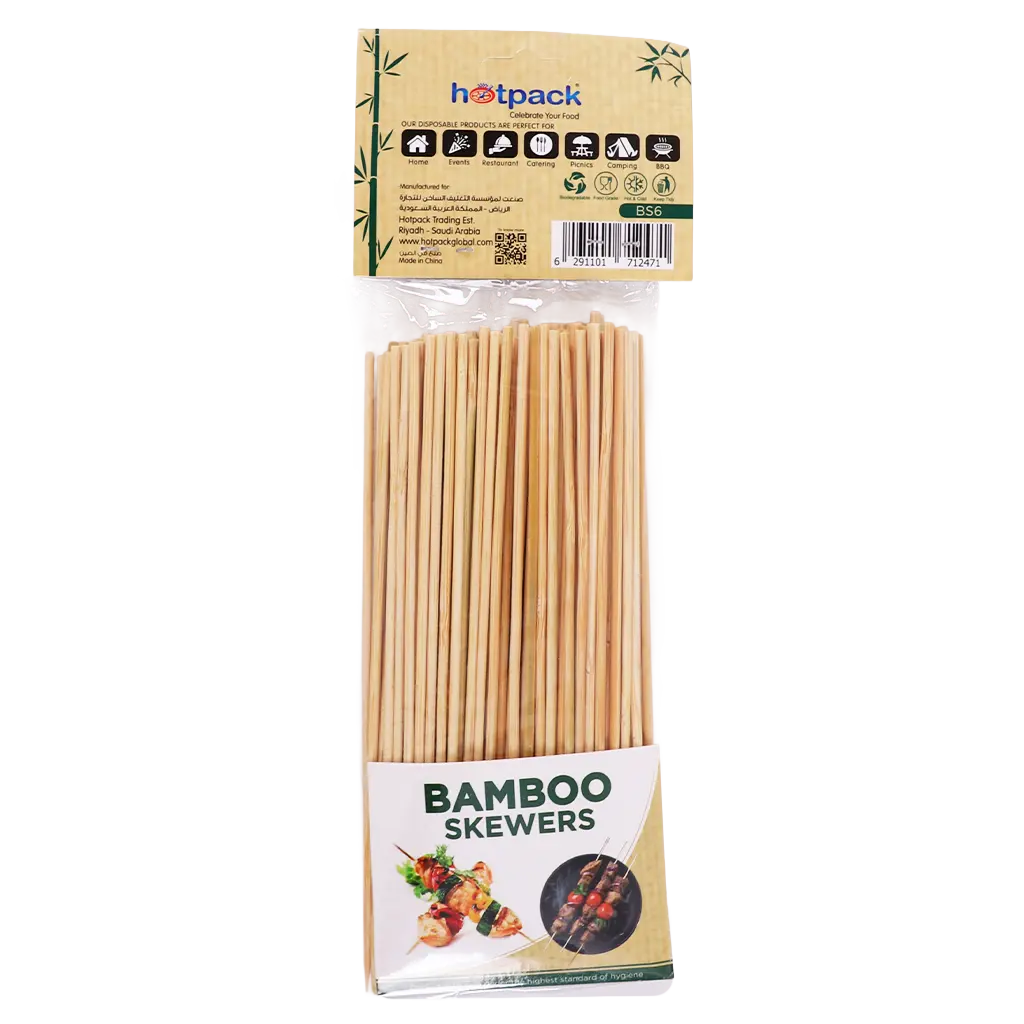 Hotpack Bamboo Skewer 6 Inches 100 pcs - view 2