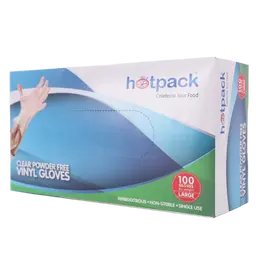 Hotpack Powder-Free Vinyl Gloves Large 100 Pcs