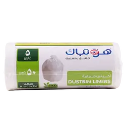 Hotpack Disposable Plastic Strong & BioDegradable Dust Bin Liner Bag Roll White 5 Gallon 45x55cm Small Size 50 pcs