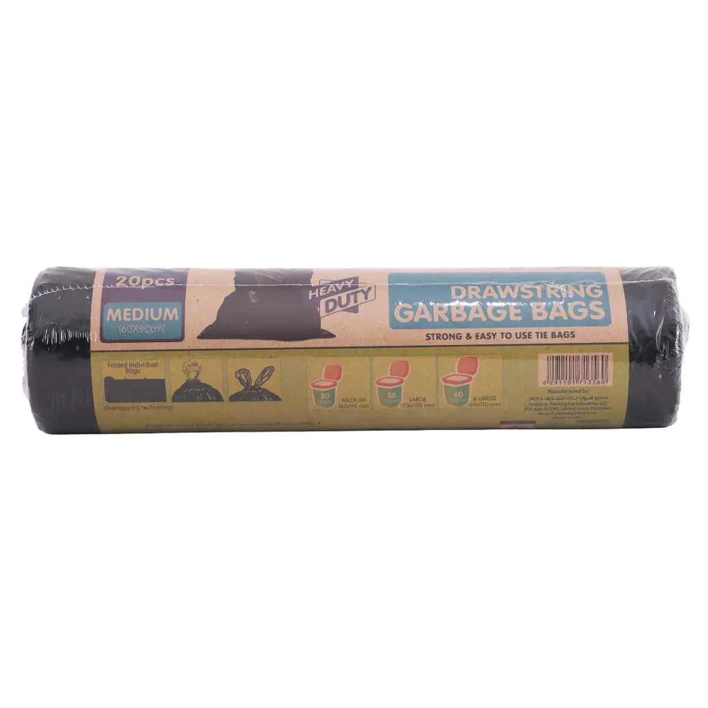 Hotpack Heavy Duty Drawstring Garbage Bags 30 Gallon 60*90cm 20 Pcs - view 2