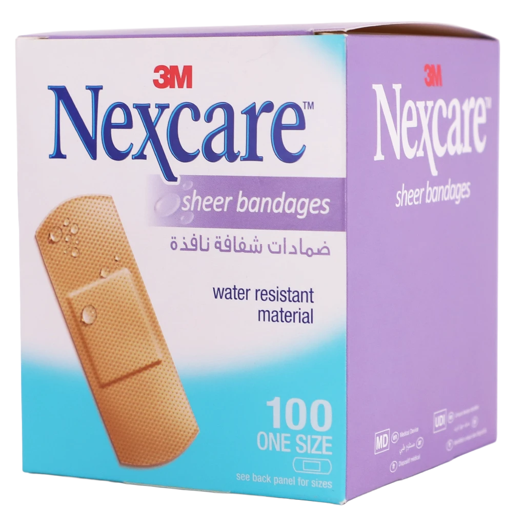3M Nexcare Transparent Adhesive Waterproof Bandages 72×25 Mm 100 Pieces