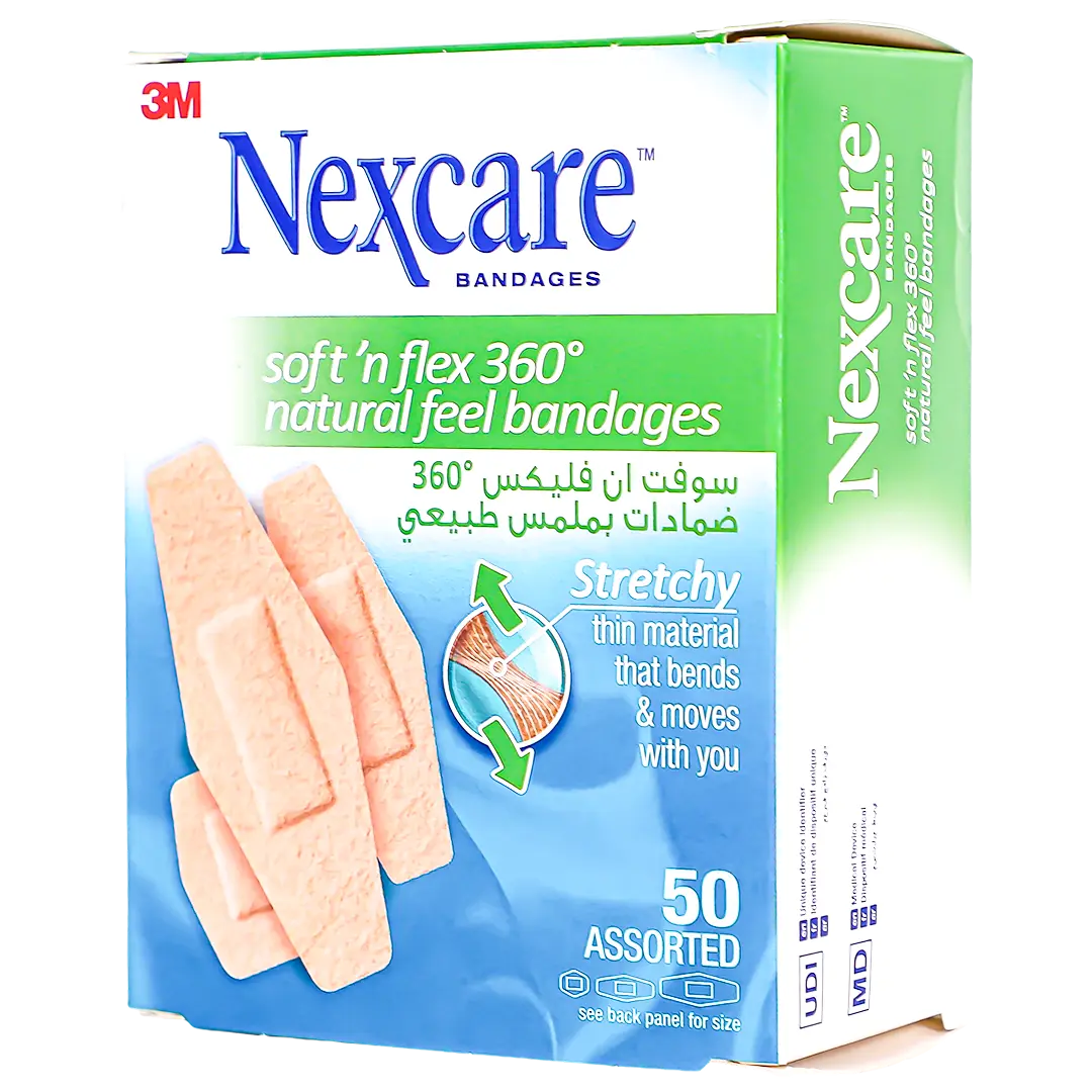 3M Nexcare Soft N Flex Flexible Wound Bandages Assorted Sizes 50 Pieces - view 1