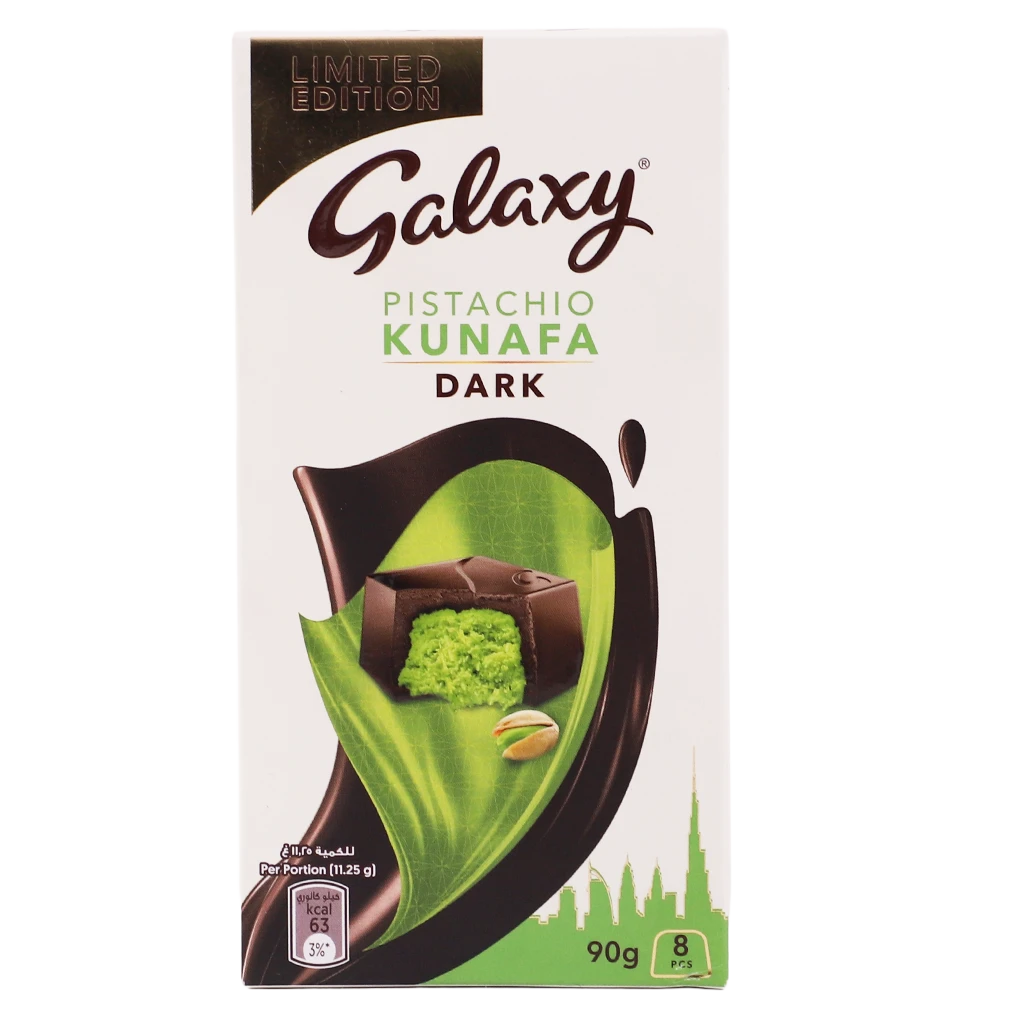 Galaxy Dark Chocolate Kunafa Pistachio 8 pcs 90 gm