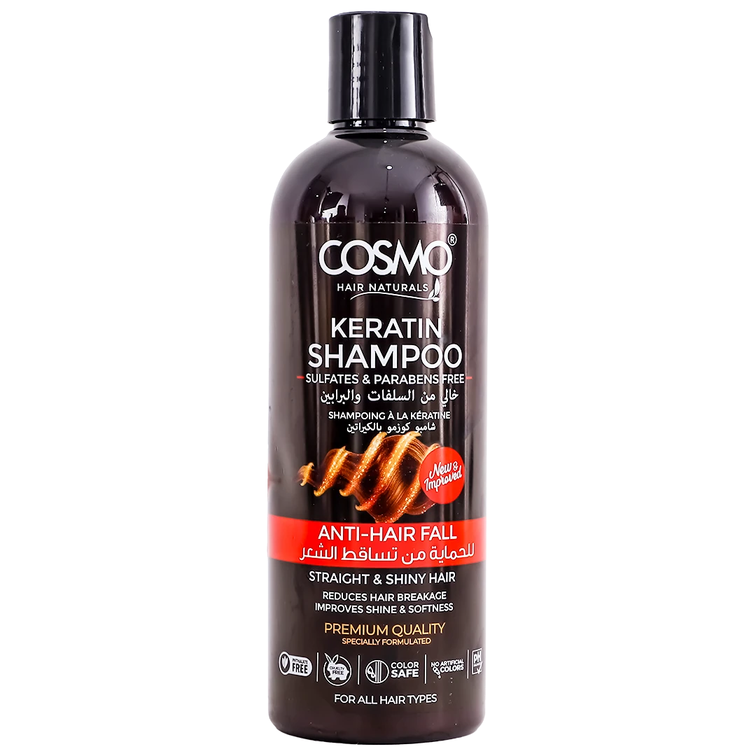 Cosmo Keratin Anti-Hair Fall Shampoo Sulfate And Paraben Free 480 ml
