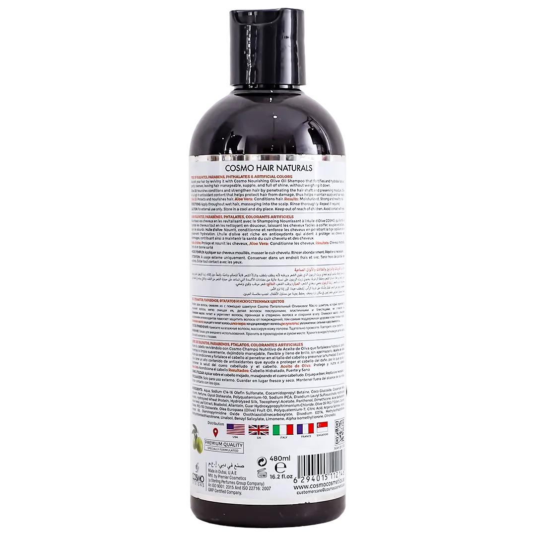 Cosmo Olive Oil Nourishing Shampoo Sulfate And Paraben Free 480 ml - view 2