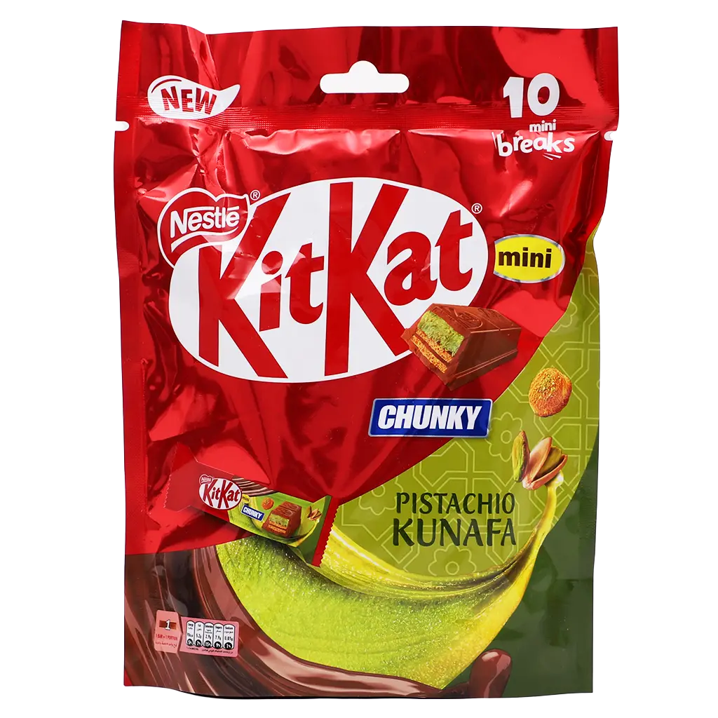 KitKat Chocolate Chunky Mini Pistachio Kunafa 10 pcs 166 gm  - view 8