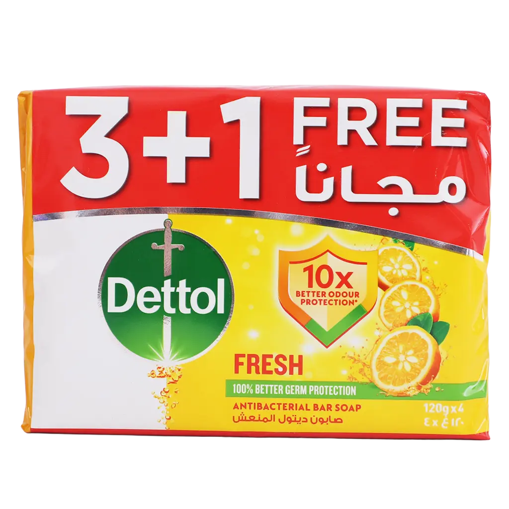 Dettol Fresh Bar Soap Citrus and Orange Blossom Scent 120 gm 4 pcs - view 2
