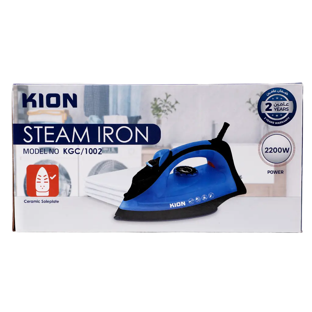 Kion Steam Iron 2200W 380Ml Ceramic Coating Soleplate & Swivel Cord & Self-Cleaning Function - view 4