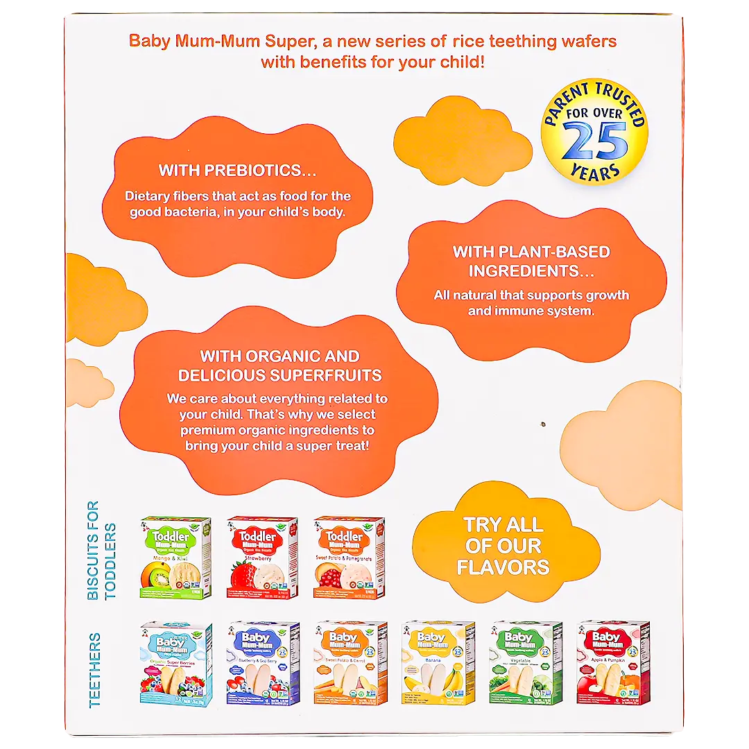 Organic Baby MumMum Rice Biscuits tropical  50 gm - view 3