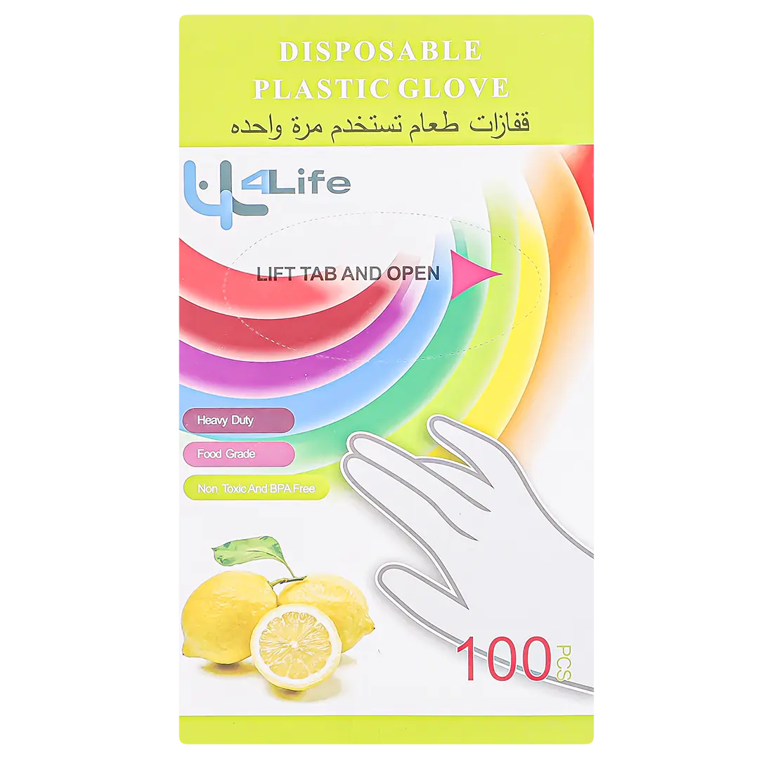 Four Live Disposable plastic gloves Box of 100 pcs - view 1