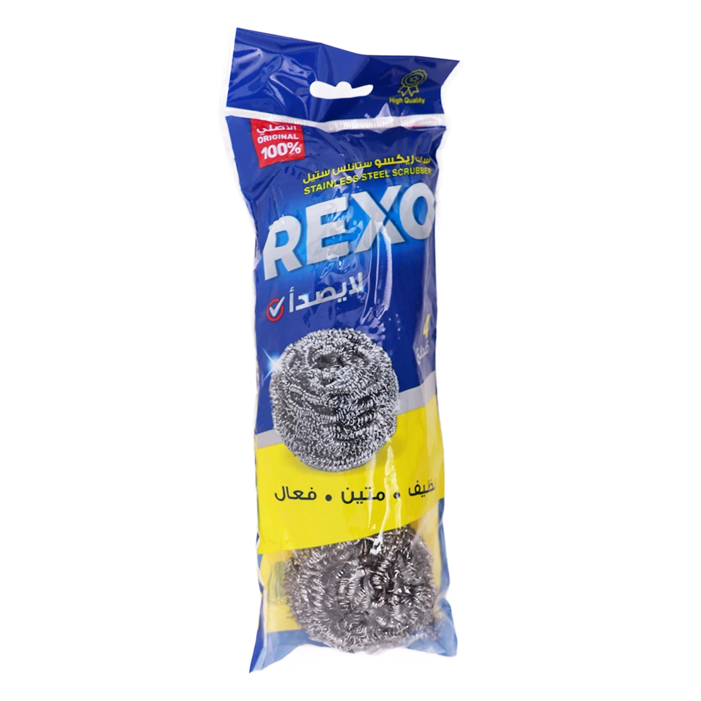 Rexo Stainless Steel Scrubber 4 pcs