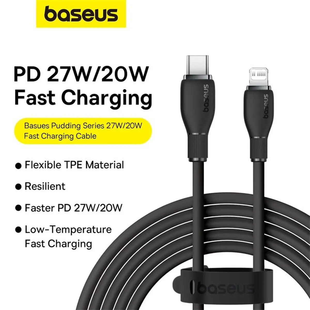  Baseus  Pudding Series Fast Charging Cable Type-C to iP 20W 1.2m Cluster Black - view 7