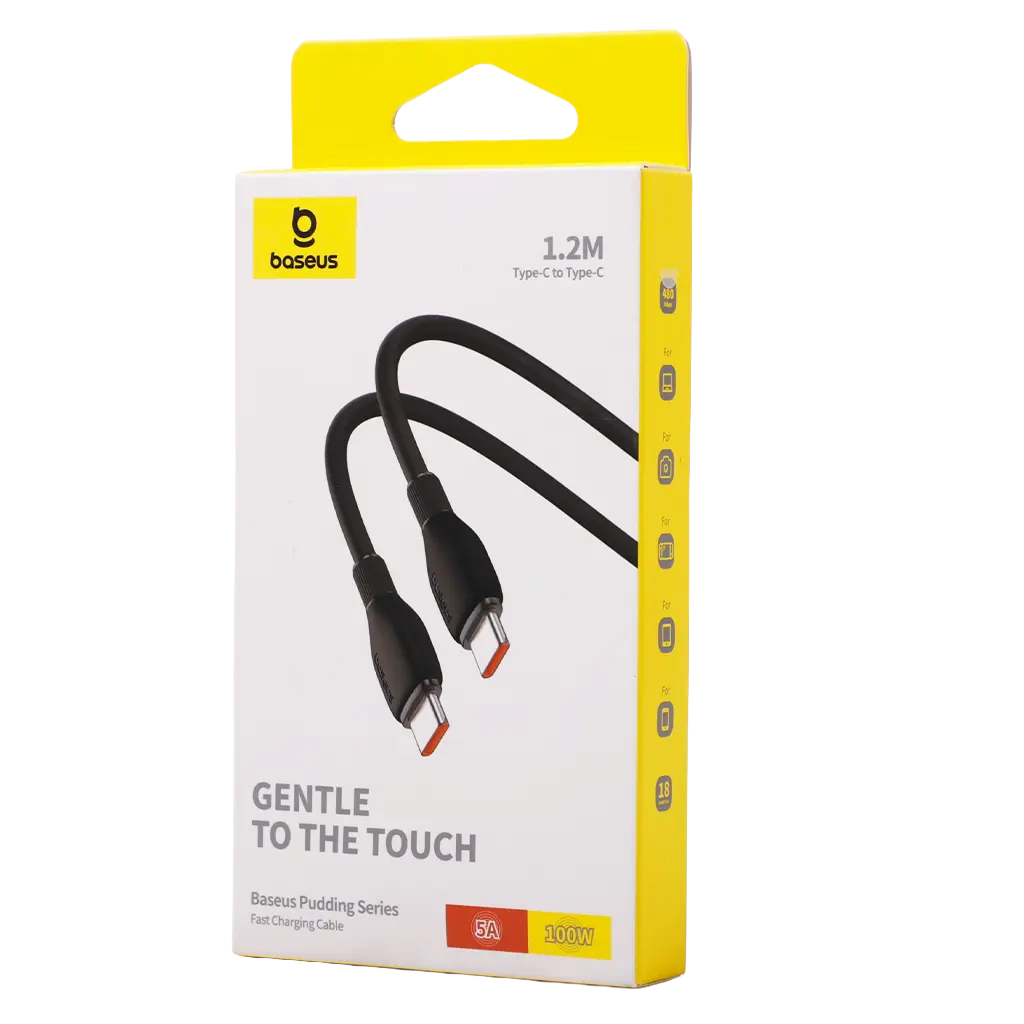 Baseus  Pudding Series Fast Charging Cable Type-C to Type-C 100W 1.2m Cluster Black - view 2