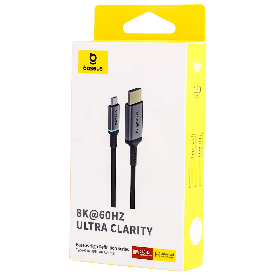 Baseus high definition series type-c to hdmi 8k adapter 1.5m cluster black - view 2