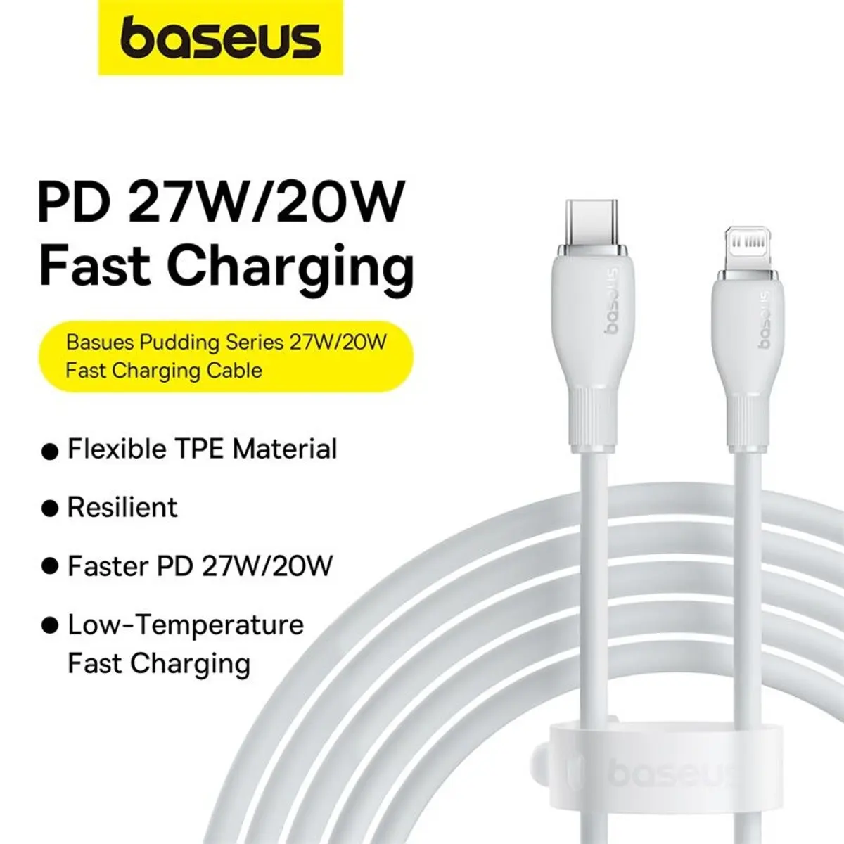  Baseus  Pudding Series Fast Charging Cable Type-C to iP 20W 2m Stellar White - view 6
