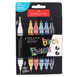 Faber Castell Be Shake&Paint Acrylic Markers Set Of 6 Classic