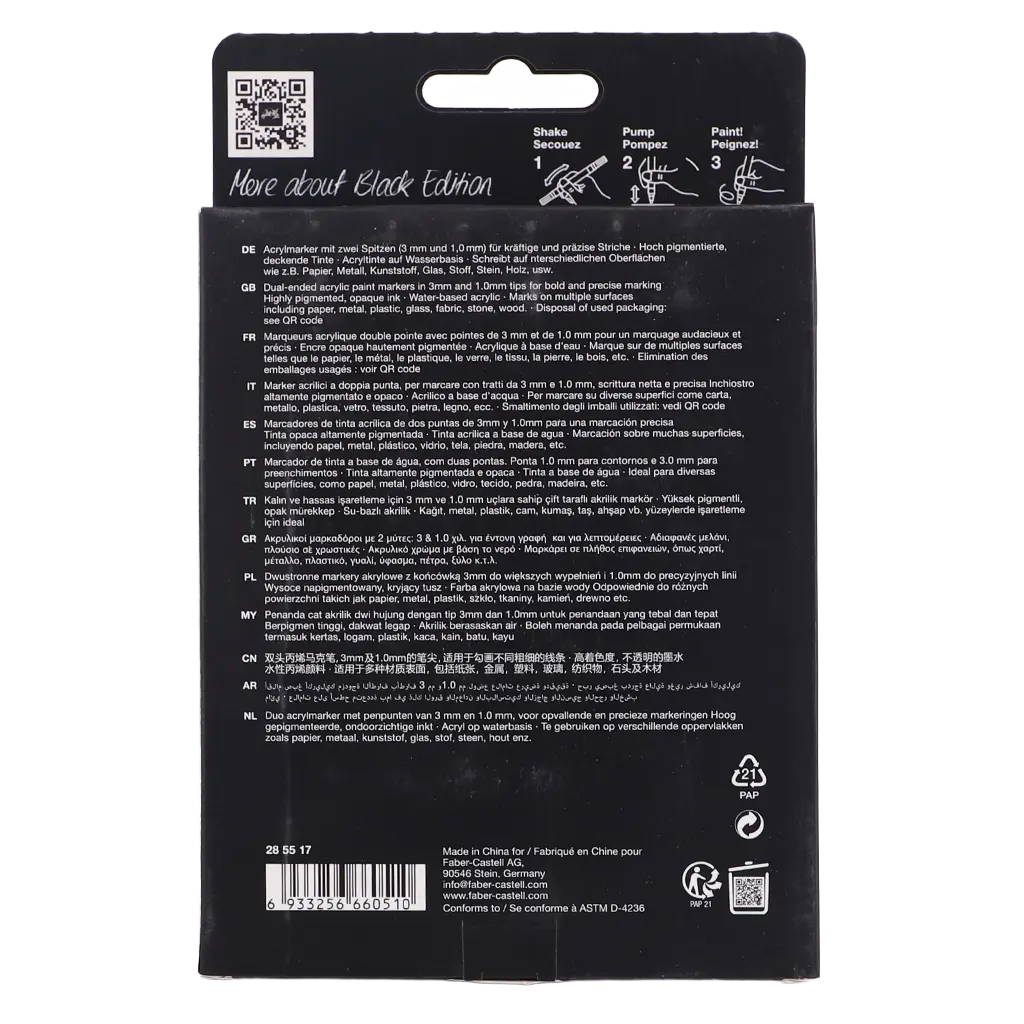Faber Castell Shake&Paint Acrylic Markers Set Of 6 Metallic - view 2