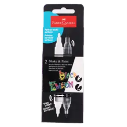 Faber Castell Be Shake&Paint Acrylic Markers Set Of 2 B&W