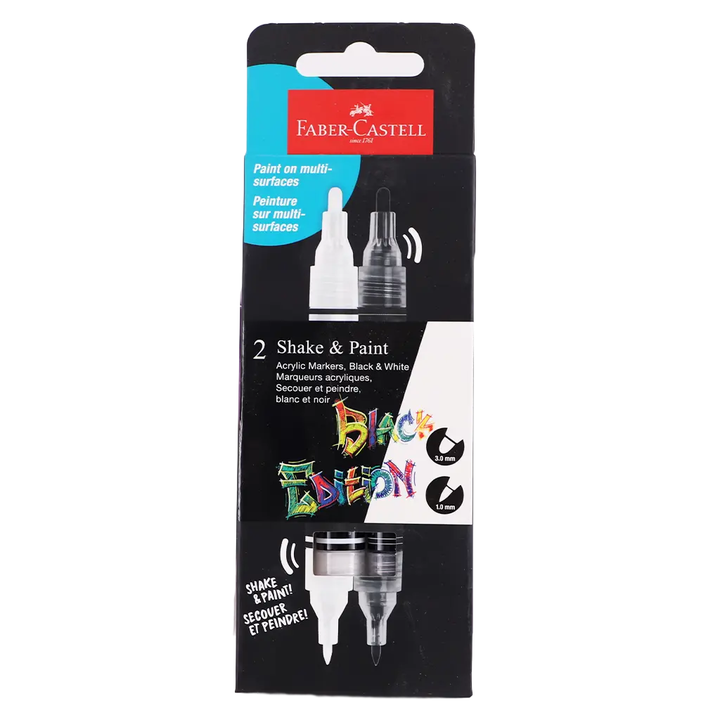 Faber Castell Be Shake&Paint Acrylic Markers Set Of 2 B&W - view 1