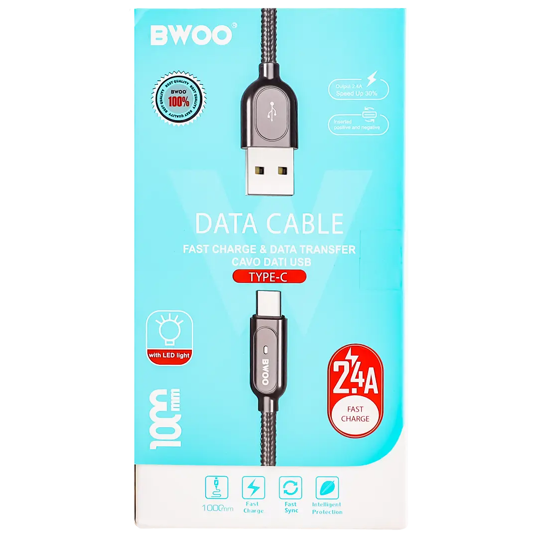 BWOO Cable A to C  1M Braided  Data Sync And Chargin - view 3
