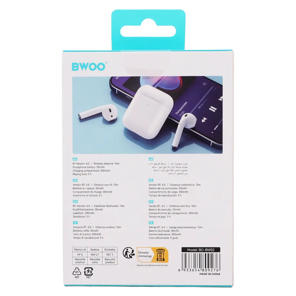 Bwoo Wireless Earbuds  In-Ear Bluetooth - view 4