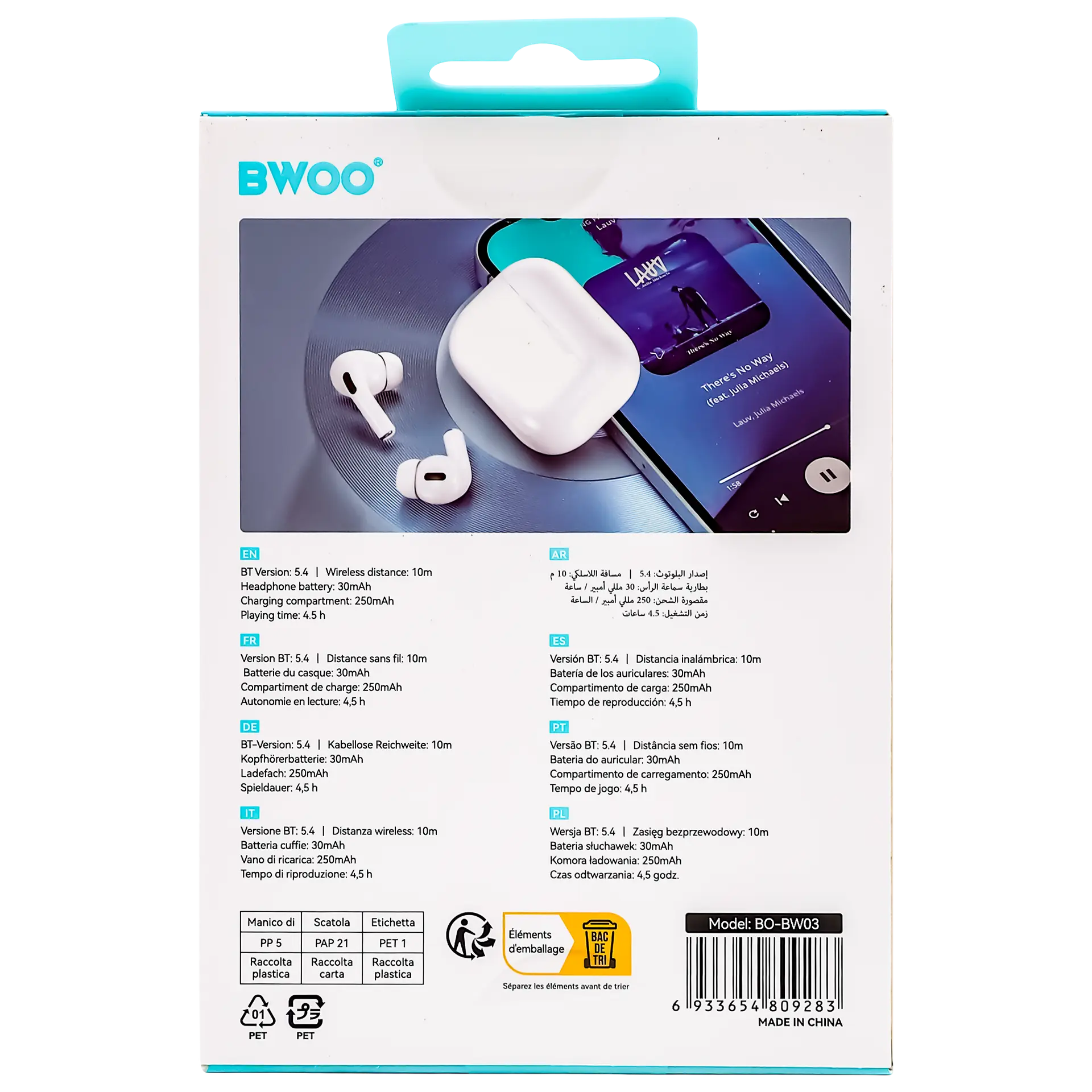 Bwoo Wireless Earbuds  In-Ear Bluetooth - view 4