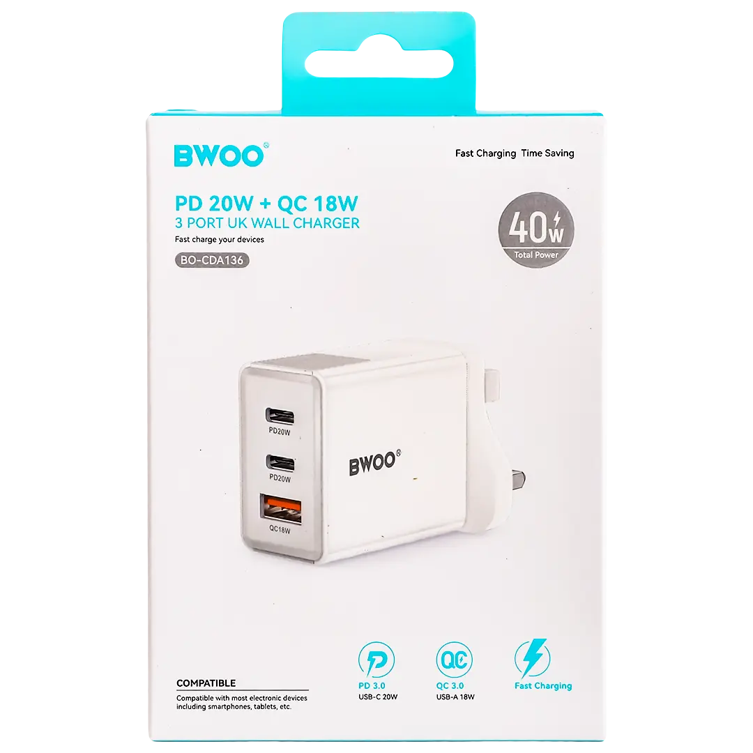 Bwoo Pdwall Charger3 Port 2 Type-C Ports + Usb Qc3 40 W - view 3